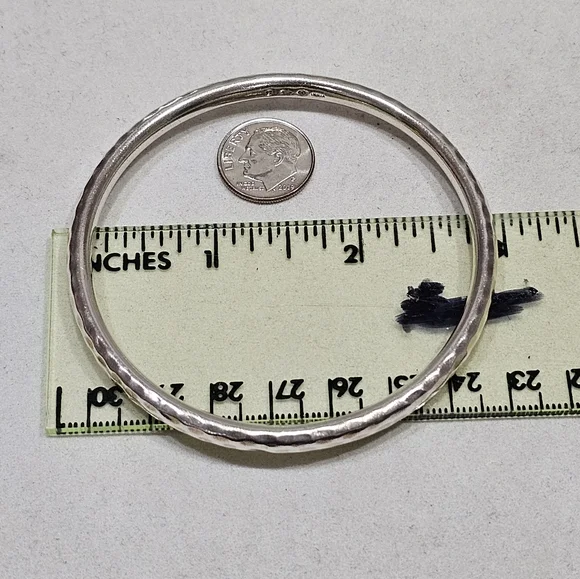 Silpada Bangle Bracelet 925 Hammered Solid Sterling Silver - Picture 15 of 16